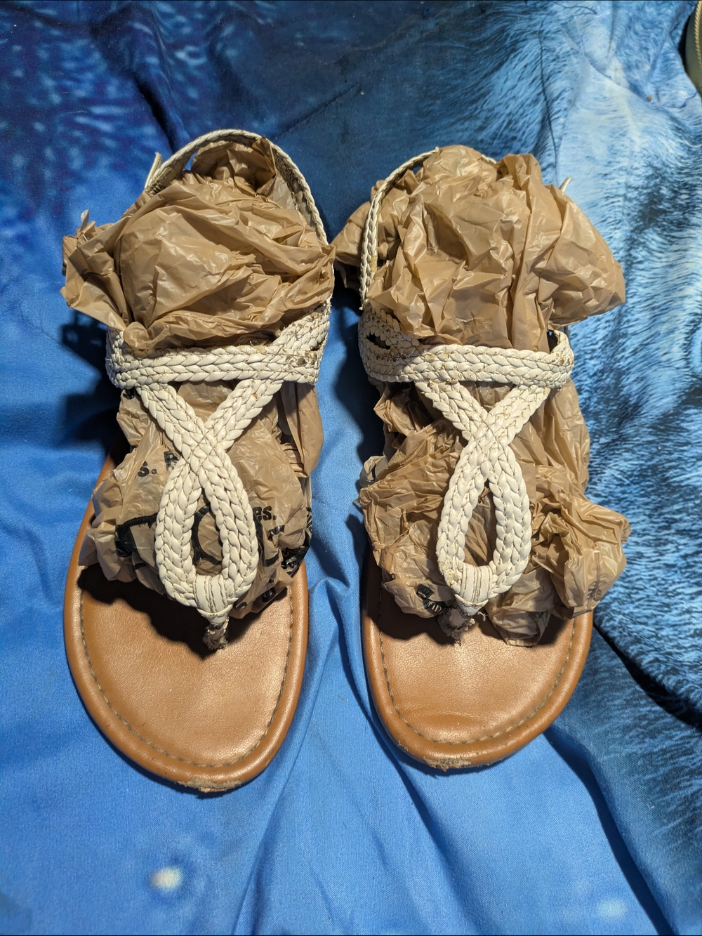 Boho-Chic Braided Sandals – Size 5